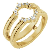 14K White, Yellow or Rose Gold 0.165cttw Diamond Ring - Lab Grown Diamonds /