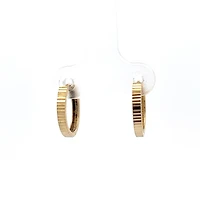10K Yellow Gold Diamond -Cut Huggie Earrings