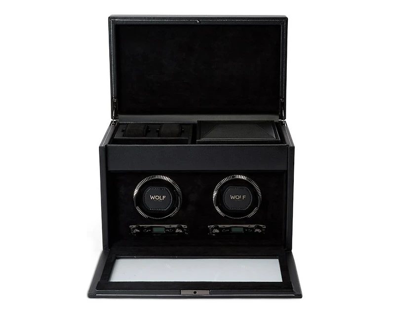 British Racing Double Watch Winder with Storage 