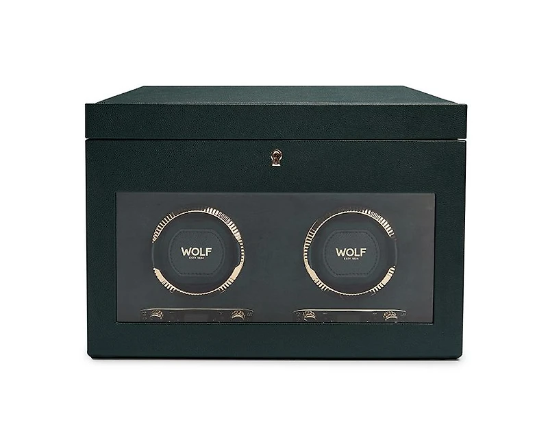 British Racing Double Watch Winder with Storage 