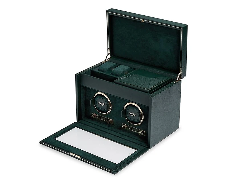 British Racing Double Watch Winder with Storage 