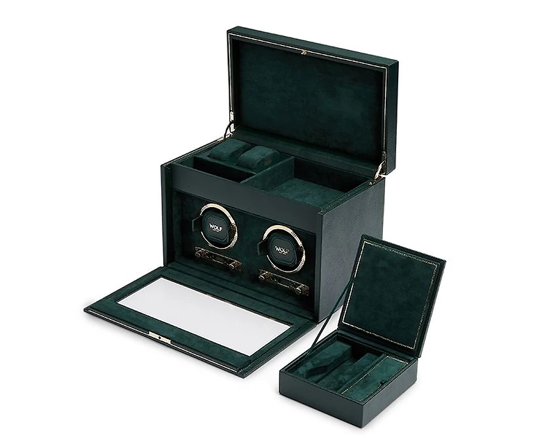 British Racing Double Watch Winder with Storage 