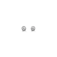 14K White Gold Ball Stud Earrings 3mm