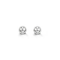 14K White Gold Ball Stud Earrings 5mm