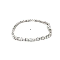 Silver Lab Grown 1.00 - 5.00cttw Round Brilliant Cut Diamond Tennis Bracelet