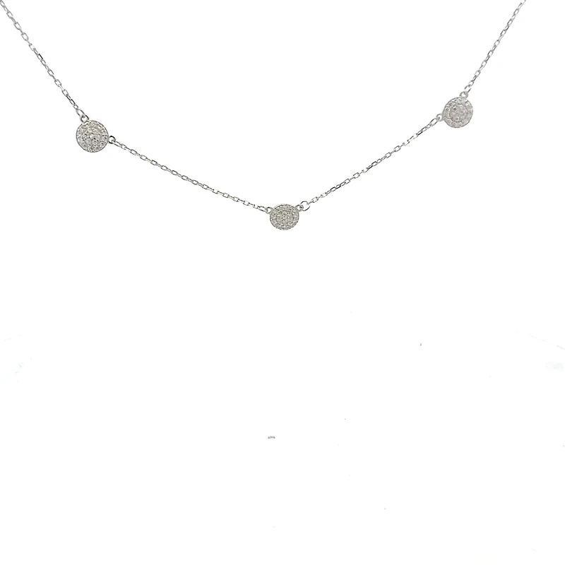 925 Sterling Silver 16-18" Cubic Zirconia Chain