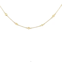 925 Gold Plated Sterling Silver 16-18" Cubic Zirconia Chain
