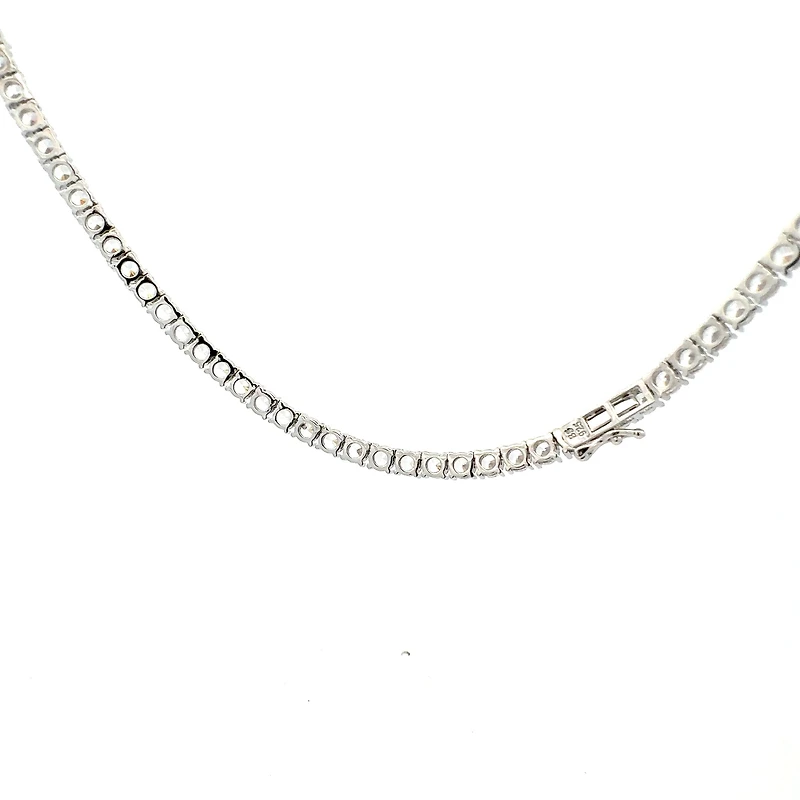 925 Sterling Silver 20" 4mm Cubic Zirconia Chain