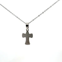 Stainless Steel 23X15mm Cross Pendant - 18"