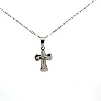Stainless Steel 23X15mm Cross Pendant - 18"