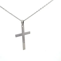Stainless Steel 40X25mm Cross Pendant - 18"