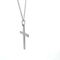 Stainless Steel 40X25mm Cross Pendant - 18"