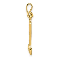 14K Yellow Gold Hammer Charm - 30mm x 10mm