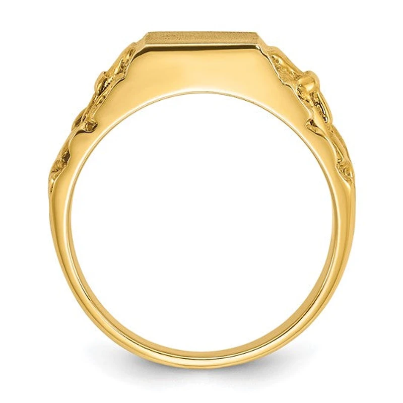 14K Yellow Gold 13mm x 9mm Men's Signet Ring
