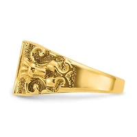 14K Yellow Gold 13mm x 9mm Men's Signet Ring