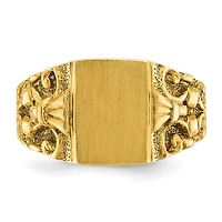 14K Yellow Gold 13mm x 9mm Men's Signet Ring