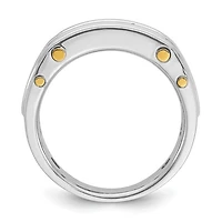 14k Two-Tone Yellow and White Gold 0.50cttw Round Cut Diamond Men's Ring