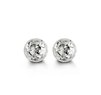 Tracking - 10K White Gold Diamond Cut Ball Earrings 5mm