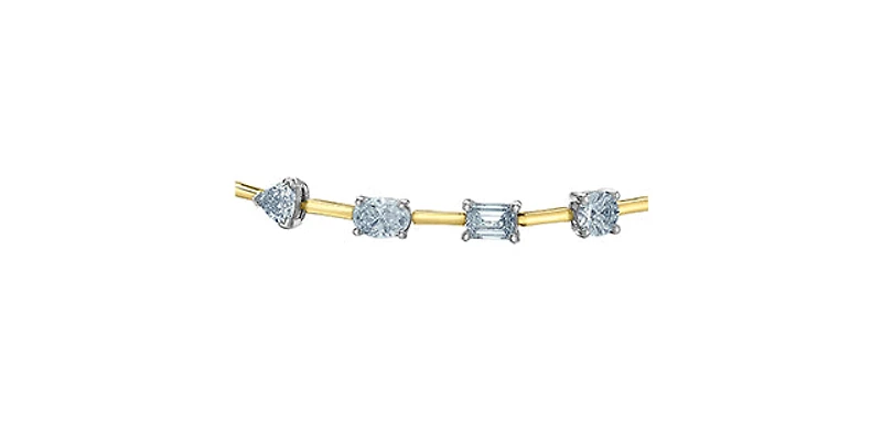 14K Yellow and White Lab Grown Diamond Bracelet