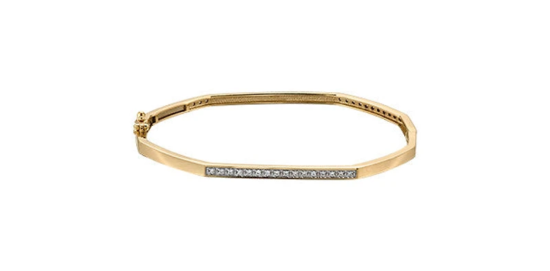10K Yellow Gold 0.20 cttw Diamond Bangle