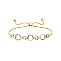 14K Yellow Gold 0.20cttw Diamond Bolo Bracelet