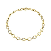 14K Yellow Gold 0.50cttw Round-Cut Diamond Link Bracelet
