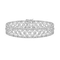 14K Gold Diamond Bracelet with floral pattern