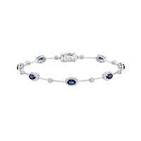 14K White Gold Sapphire & Diamond Bracelet