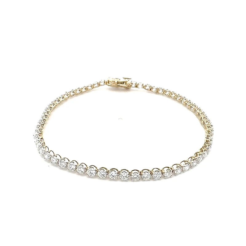 10K Lab Grown 1.00 - 5.00cttw Round Brilliant Cut Diamond Tennis Bracelet / Gold