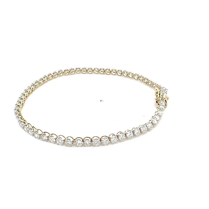 10K Lab Grown 1.00 - 5.00cttw Round Brilliant Cut Diamond Tennis Bracelet / Gold
