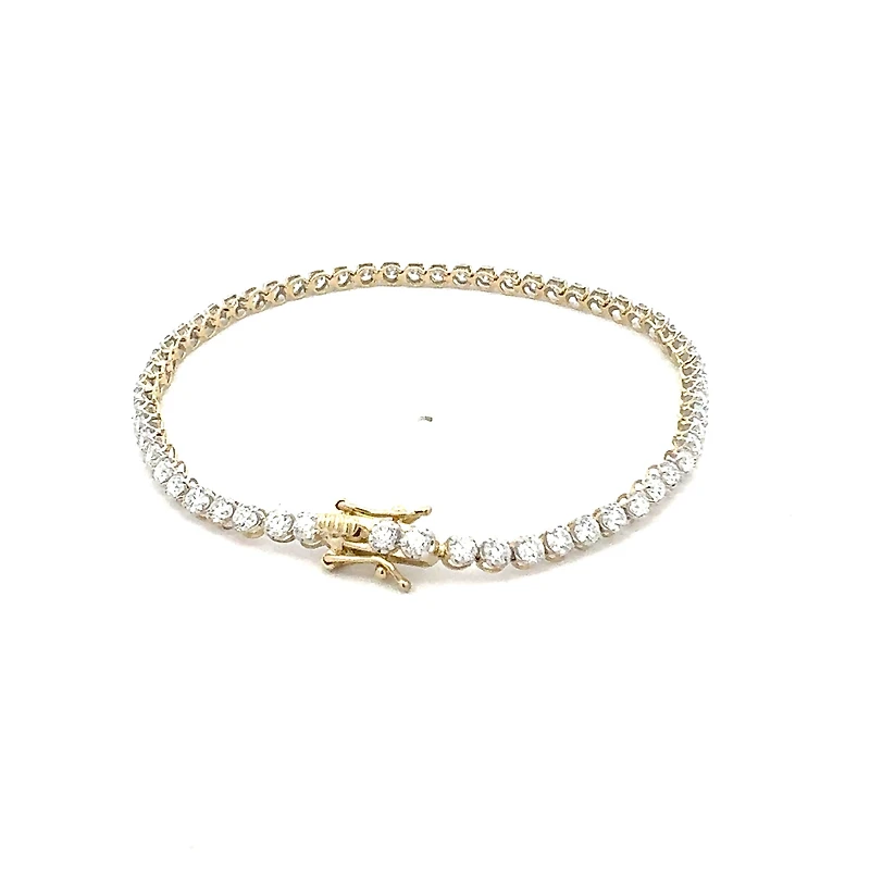 10K Lab Grown 1.00 - 5.00cttw Round Brilliant Cut Diamond Tennis Bracelet / Gold