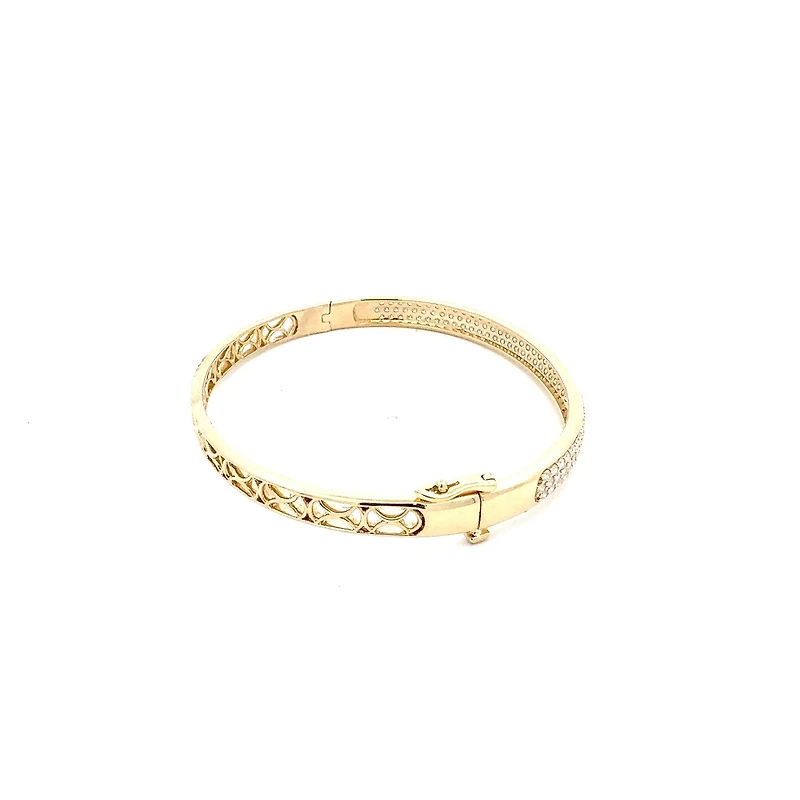 10K Yellow Gold 2.55cttw Diamond Bangle