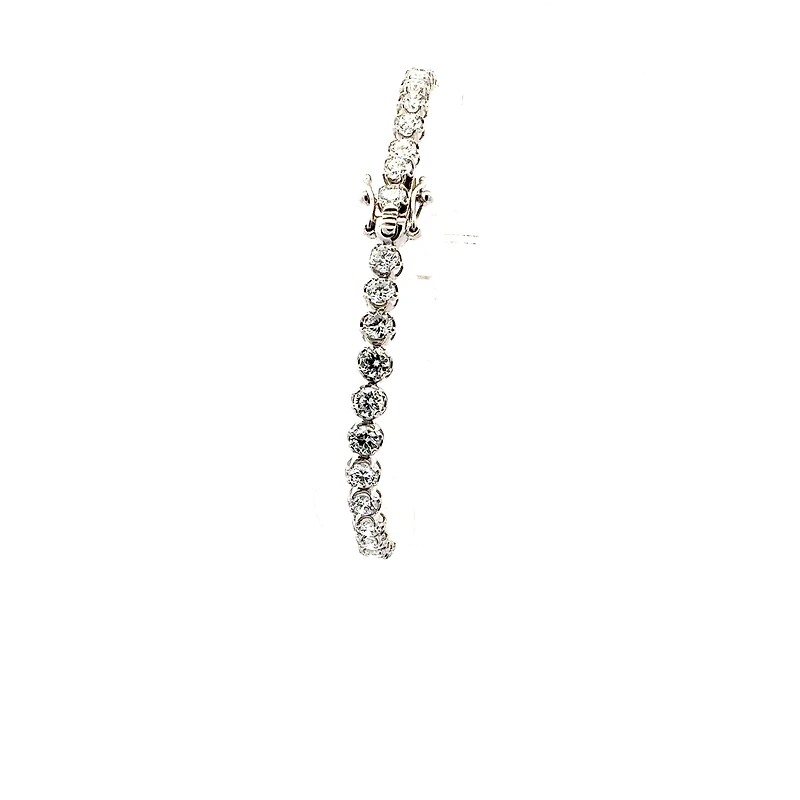 10K White Lab Grown 5.00cttw Round Brilliant Cut Diamond Tennis Bracelet - Gold