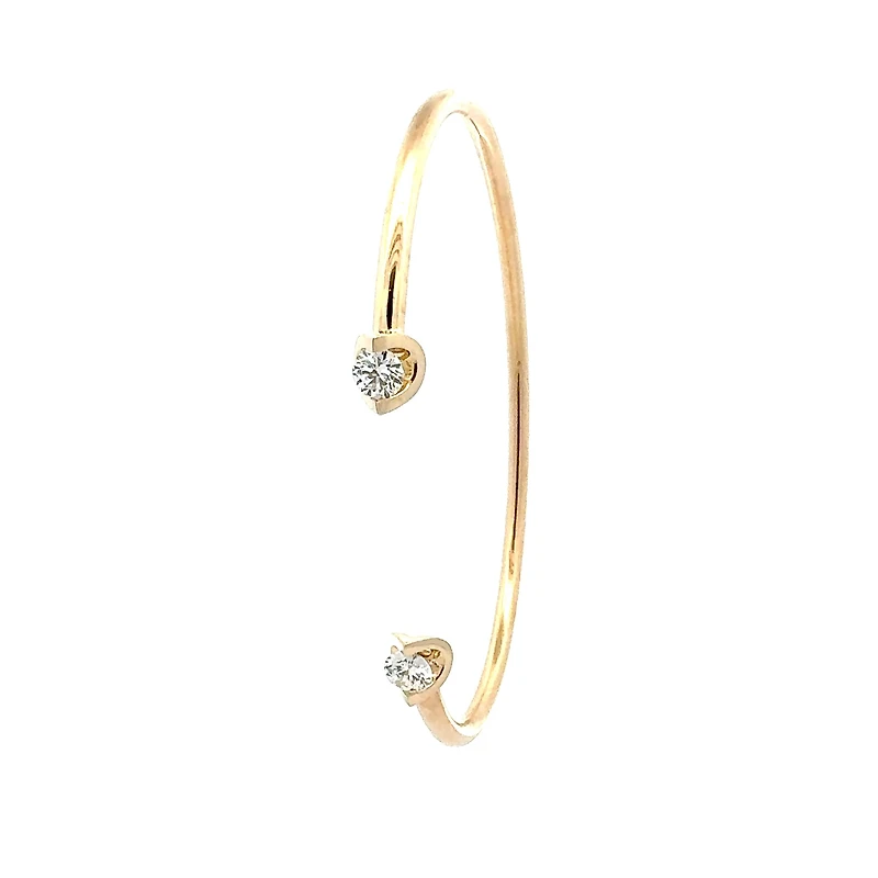 10K Gold Lab Grown Diamond Tension Set Bangle - / cttw
