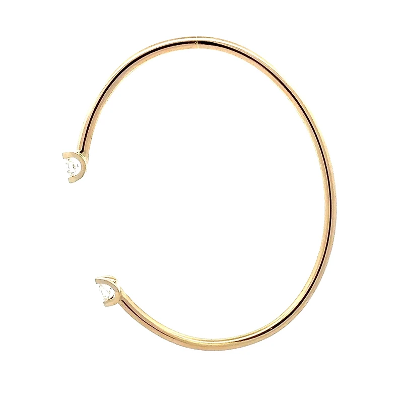 10K Gold Lab Grown Diamond Tension Set Bangle - / cttw