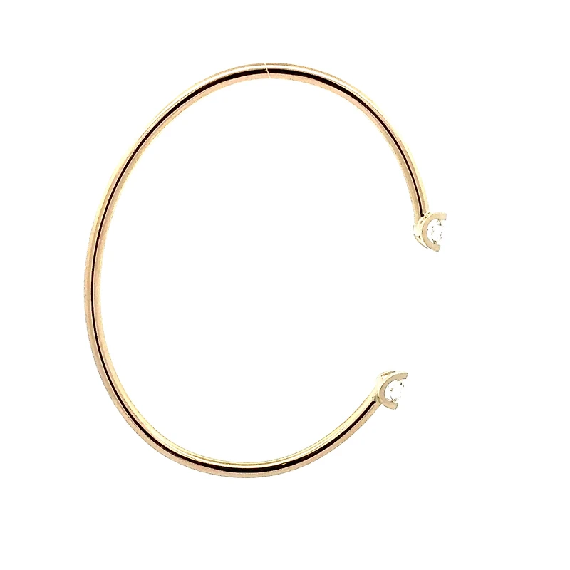 10K Gold Lab Grown Diamond Tension Set Bangle - / cttw
