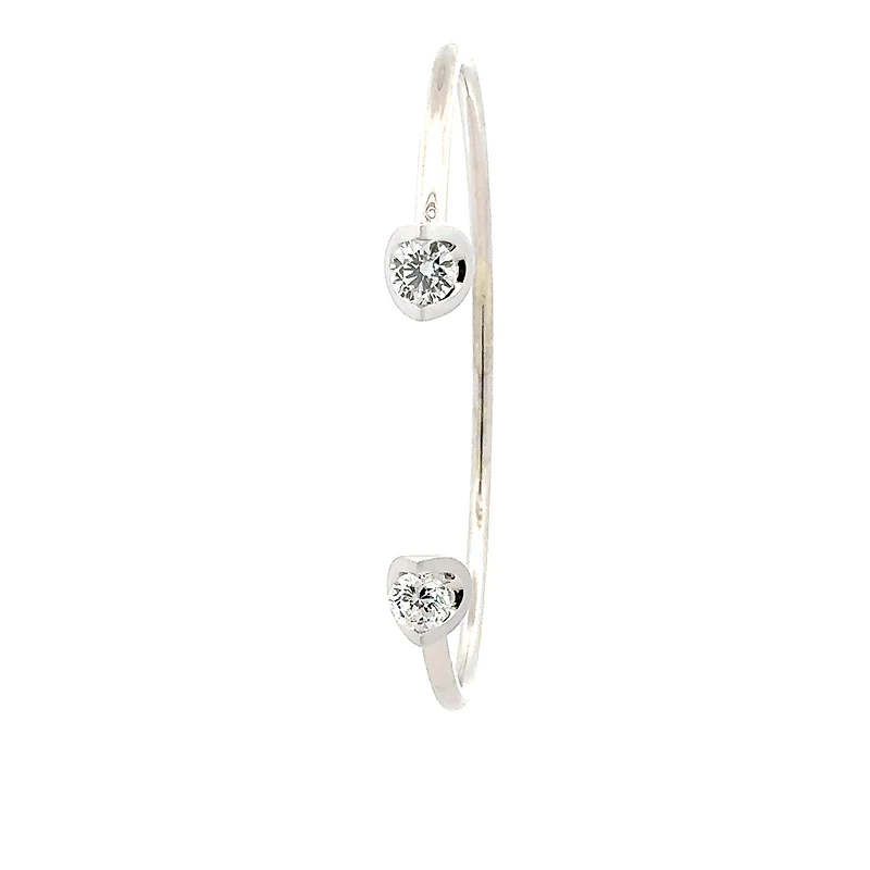 10K Gold Lab Grown Diamond Tension Set Bangle - / cttw
