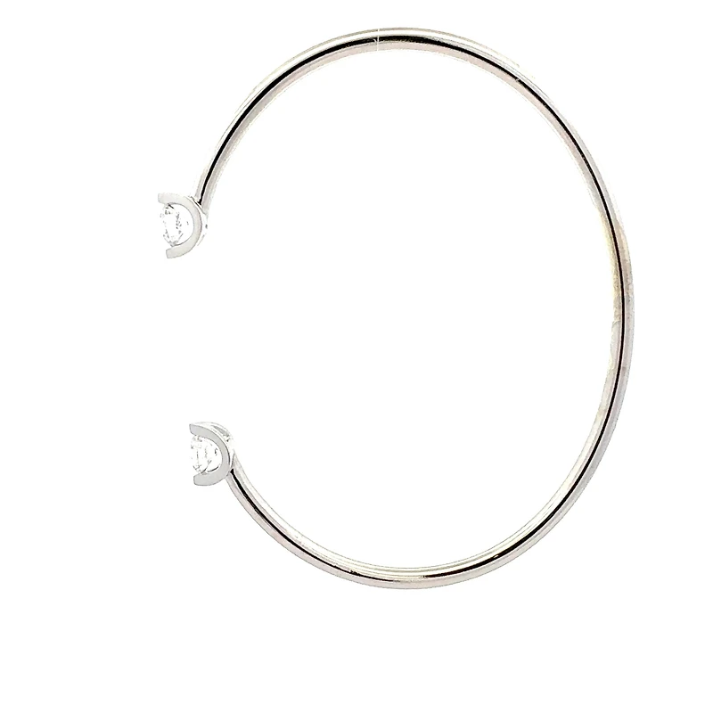 10K Gold Lab Grown Diamond Tension Set Bangle - / cttw