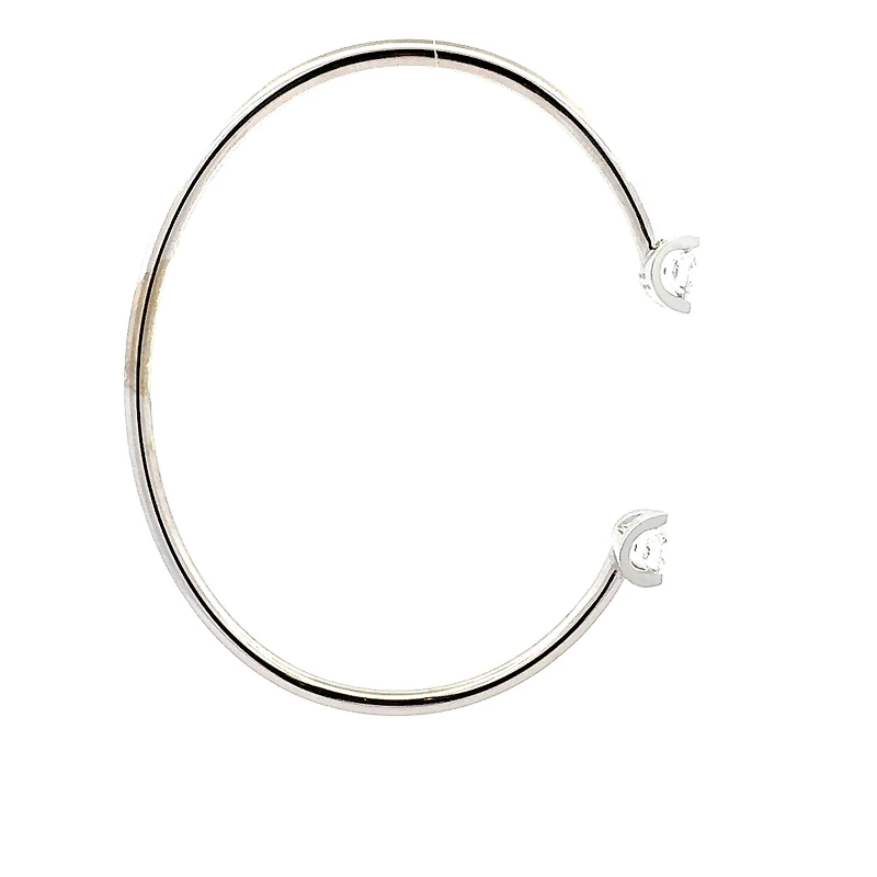 10K Gold Lab Grown Diamond Tension Set Bangle - / cttw