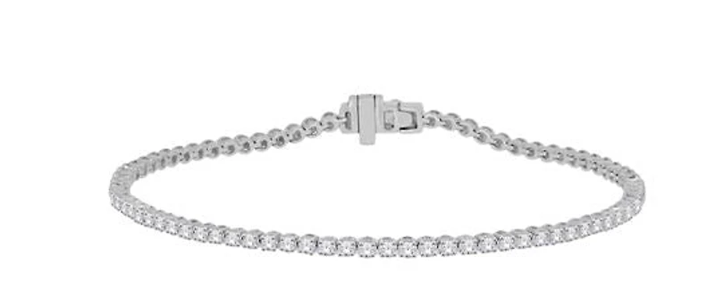 925 Sterling Silver Lab Grown Diamond Tennis Bracelet 7.5"