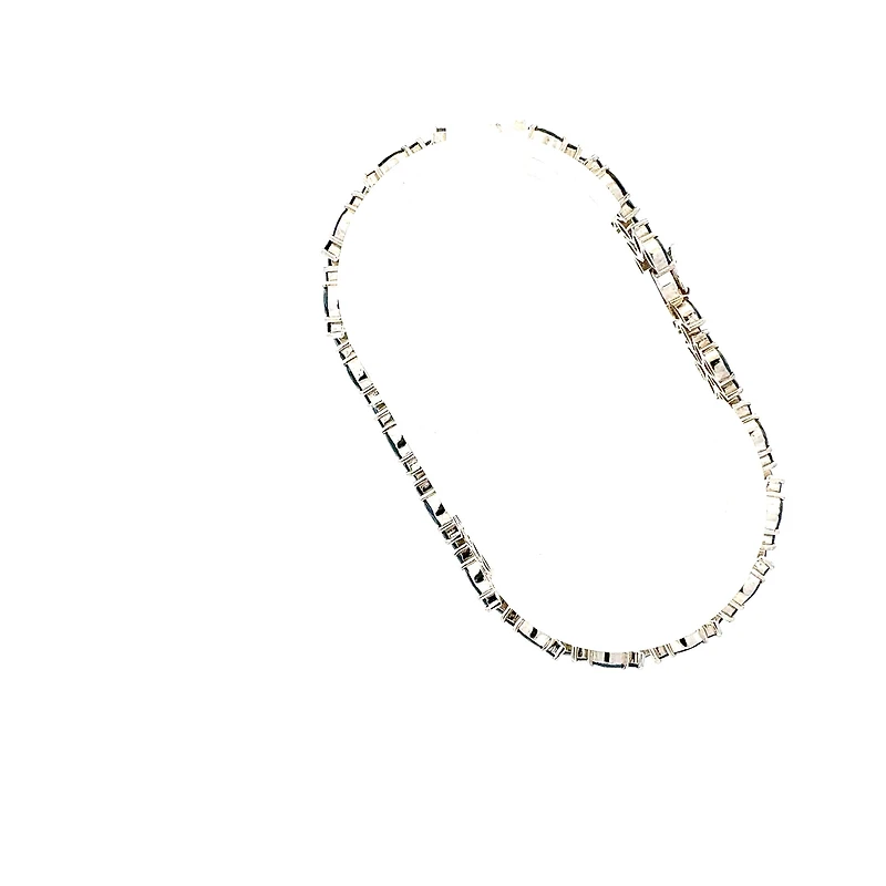 14K White Gold Sapphire and Diamond Bracelet