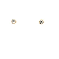14K Yellow Gold White Zircon Earrings