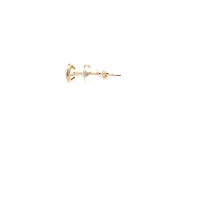 14K Yellow Gold White Zircon Earrings