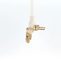 10K Yellow Gold Blue Topaz and Diamond Earring - yellow gold