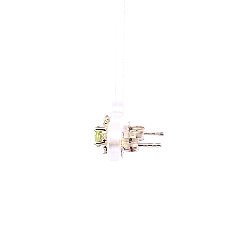 10K Yellow Gold Peridot and Diamond Earrings