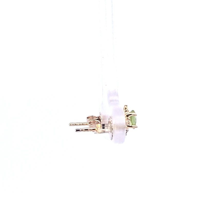 10K Yellow Gold Peridot and Diamond Earrings