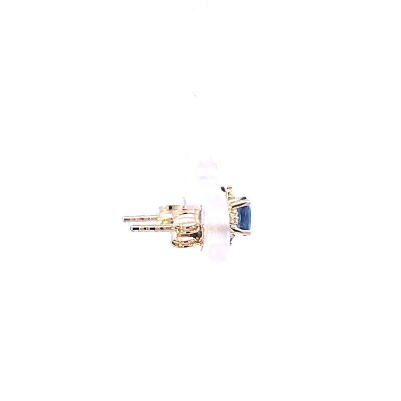 10K Yellow Gold Sapphire and Diamond Earrings