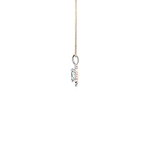10K Yellow Gold Aquamarine and Diamond Necklace, 18"