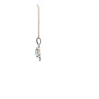 10K Yellow Gold Blue Topaz and Diamond Necklace, 18"