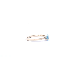 10K Yellow Gold 0.16cttw Blue Topaz and 0.03cttw Diamond Ring - 4.5 /